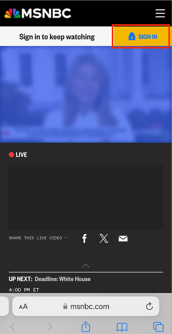 How do I watch the MSNBC livestream on the new mobile app? CNBC/NBC